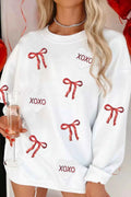 Valentine's Day XOXO Bowknot Oversized Sweatshirt White 8b36e5e8-1863-4a0a-9394-1d0a3545ebd4-Max-Origin