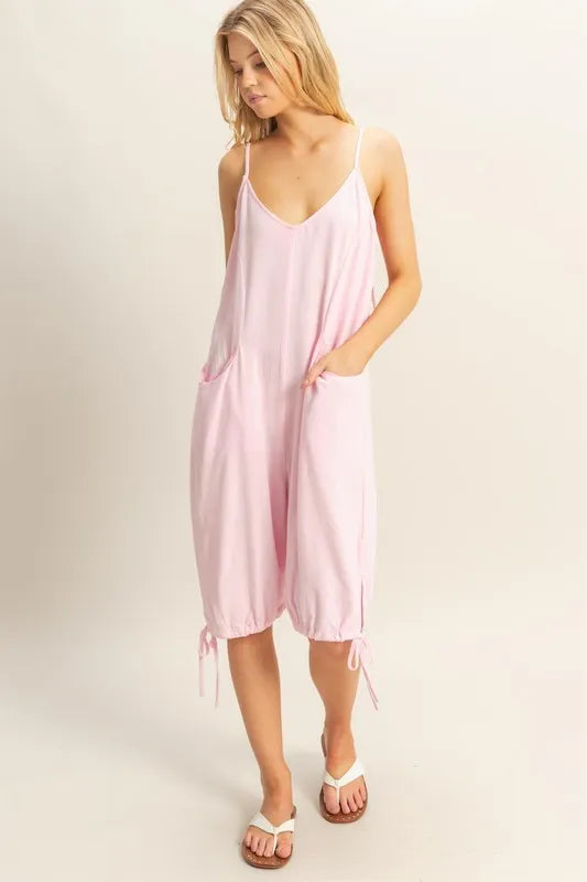 HYFVE V-Neck Pocket Detail Side Tie Hem Romper 8b4152f7e6ff4c45b40a9c31ac02b1c7-Max-Origin