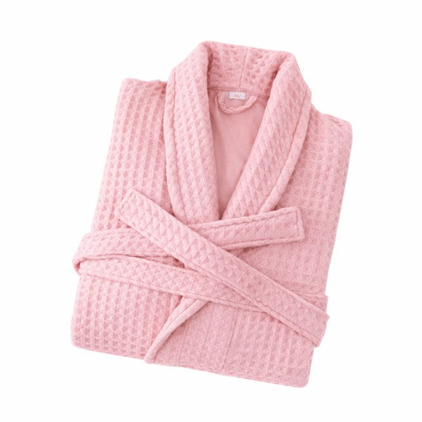 Cotton Waffle Bathrobe, Unisex Knee Length Spa, Hotel 8b6b9d86-99bb-410b-88c1-8c5272d4f14e