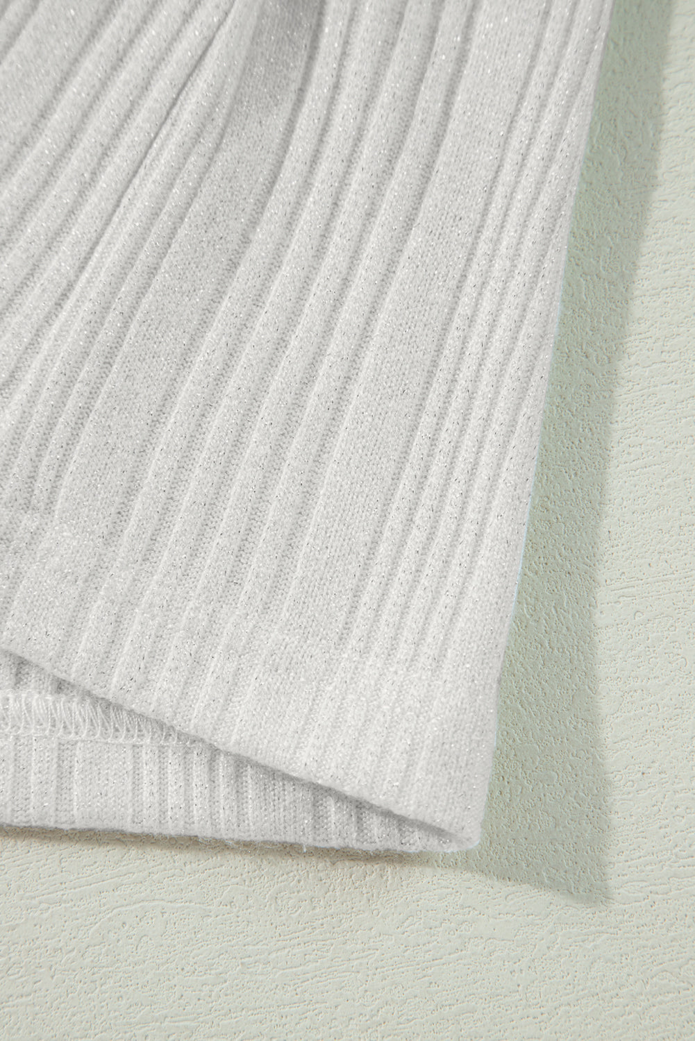 White Ribbed Plain Knit Cardigan 8b6eb53ba589d8f8