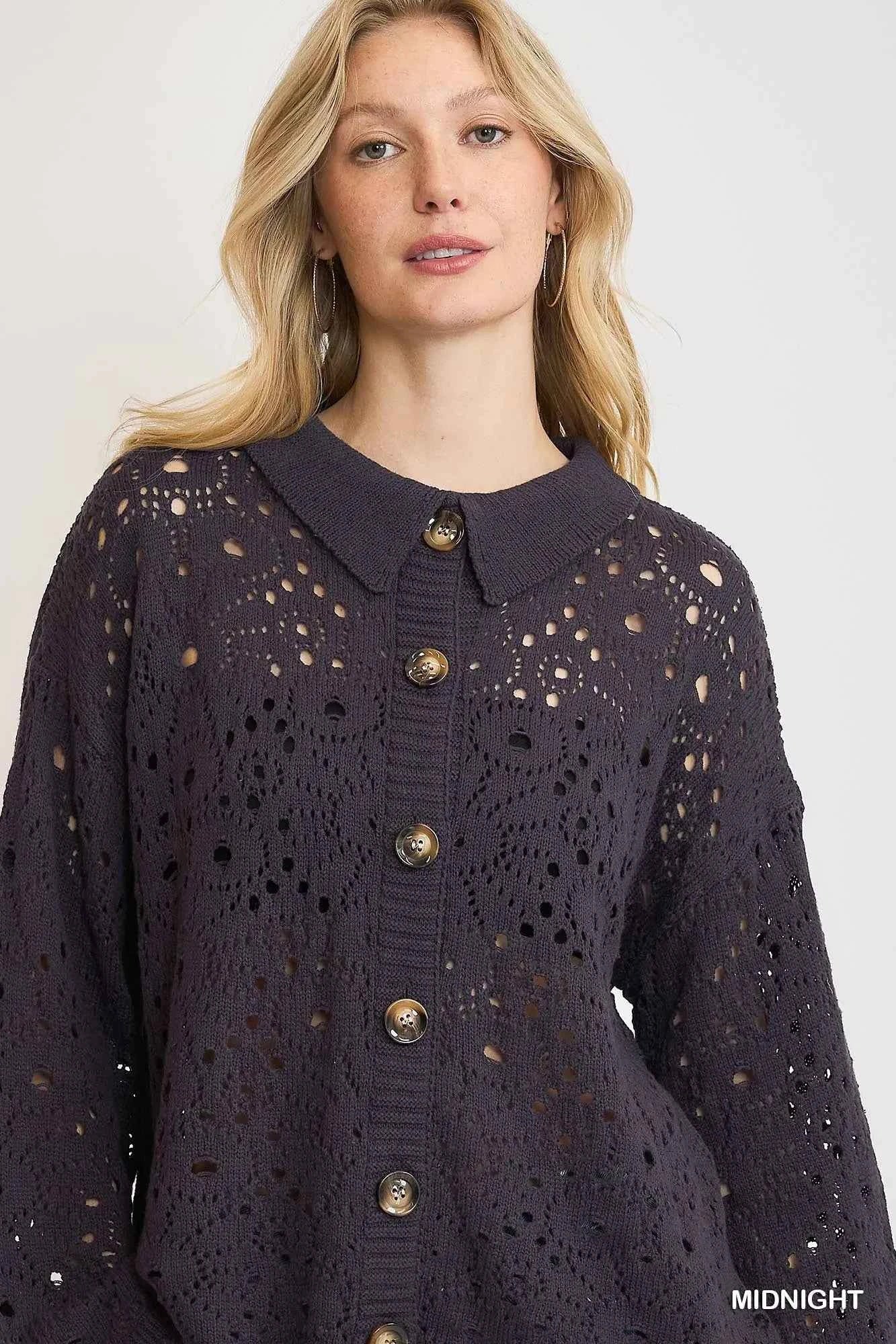 Umgee Hollow Out Button Down Cardigan 8b6fc2a8-e277-45ce-88a0-fb8432f95daf-Max-Origin