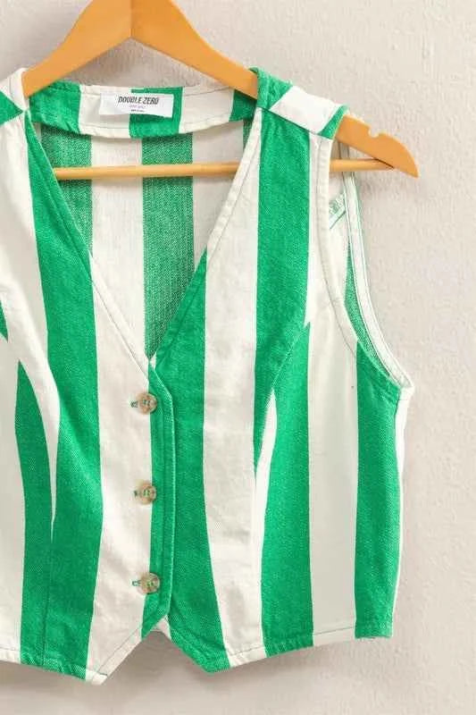 HYFVE Woven Striped V-Neck Button Down Vest 8b717e6a4fa0445fb1ad9d1b3333cc49-Max-Origin
