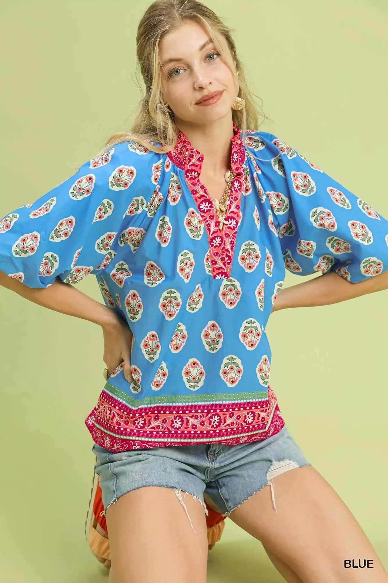Boho Border Print Peasant Top 8b732d05-9fda-44f2-a36e-1d9343f9a4ed-Max-Origin
