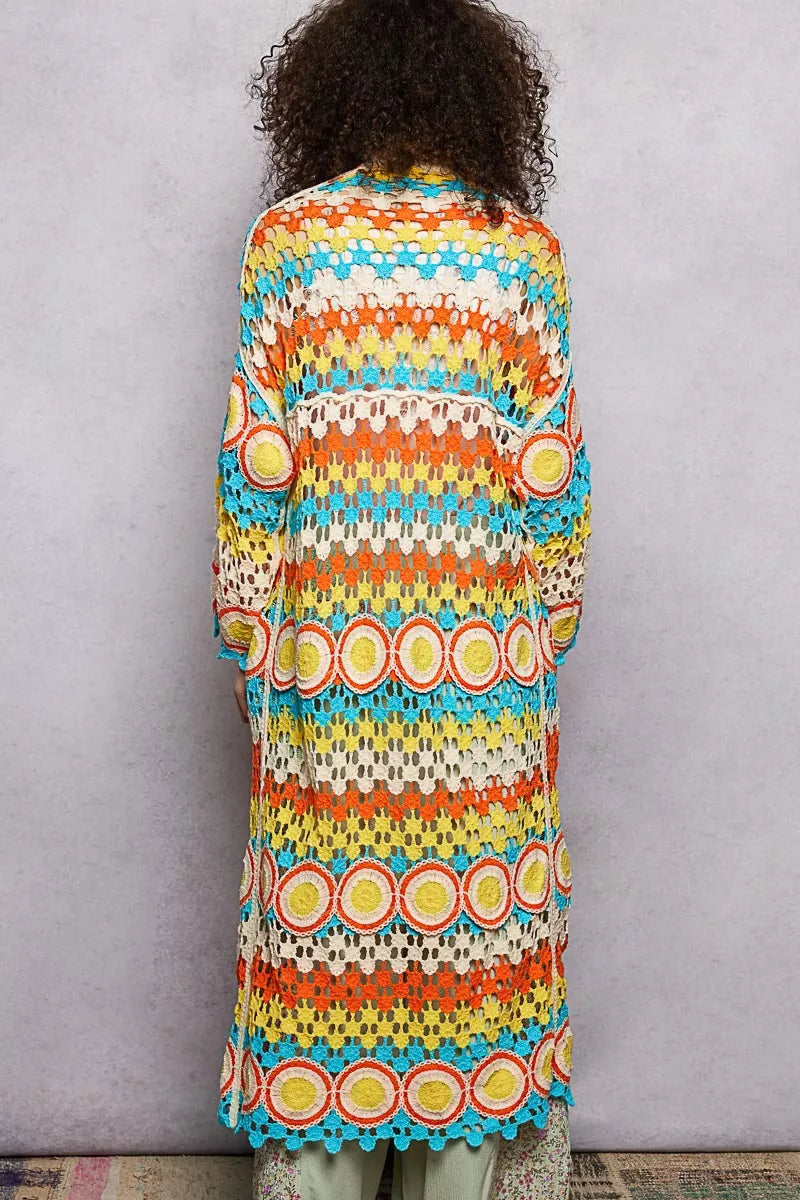 POL Scalloped Edge Open Front Crochet Cardigan with Colorful Stripe Pattern 8b770cc2-764e-4dca-9484-3e29beaf48d8-Max-Origin