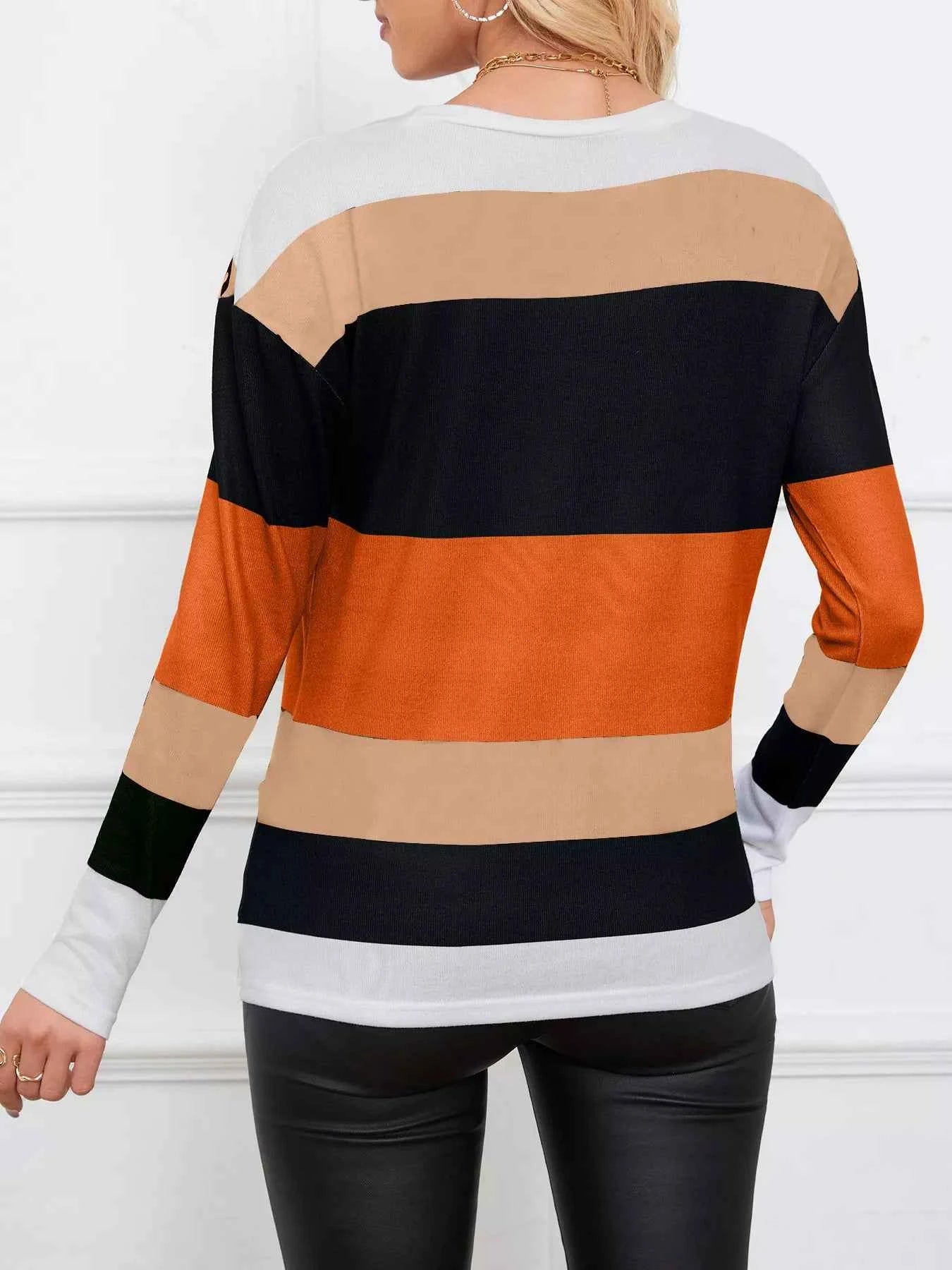 Leopard Color Block Striped Knit Top 8b8f094ddb9445958367eb18297c9d5f-Max-Origin
