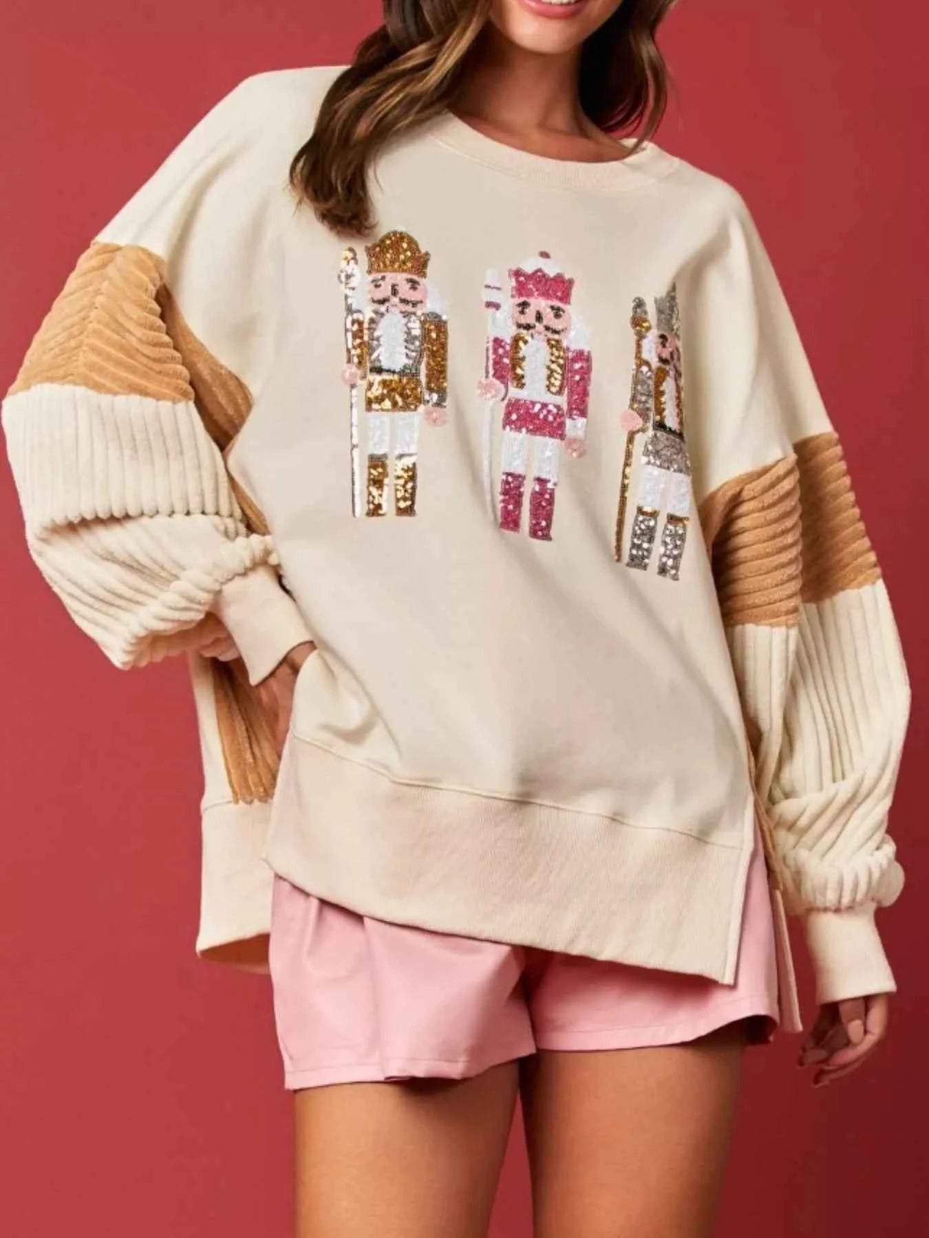 Nutcracker Long Sleeve Sweatshirt with Side Slit 8b971721-5450-4719-840c-bbfbd47713f5-Max-Origin