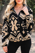 Western Aztec Fleece Half Zip Sweatshirt Black 8ba89e3d-f5c8-44b3-8c18-53bd7b8bc5f8