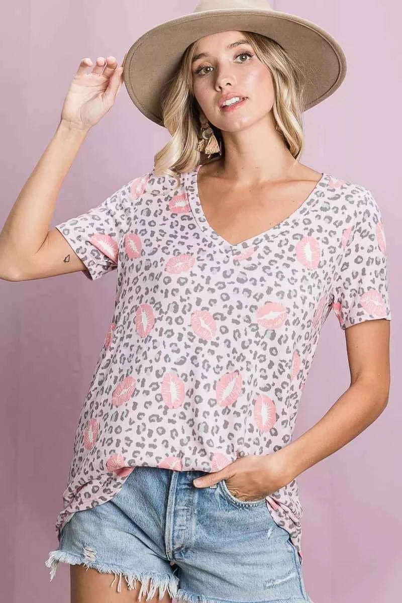 BiBi Leopard Lips Print Top V Neck Top 8bb51a5ba5614f0e96888a2086b431d4-Max-Origin