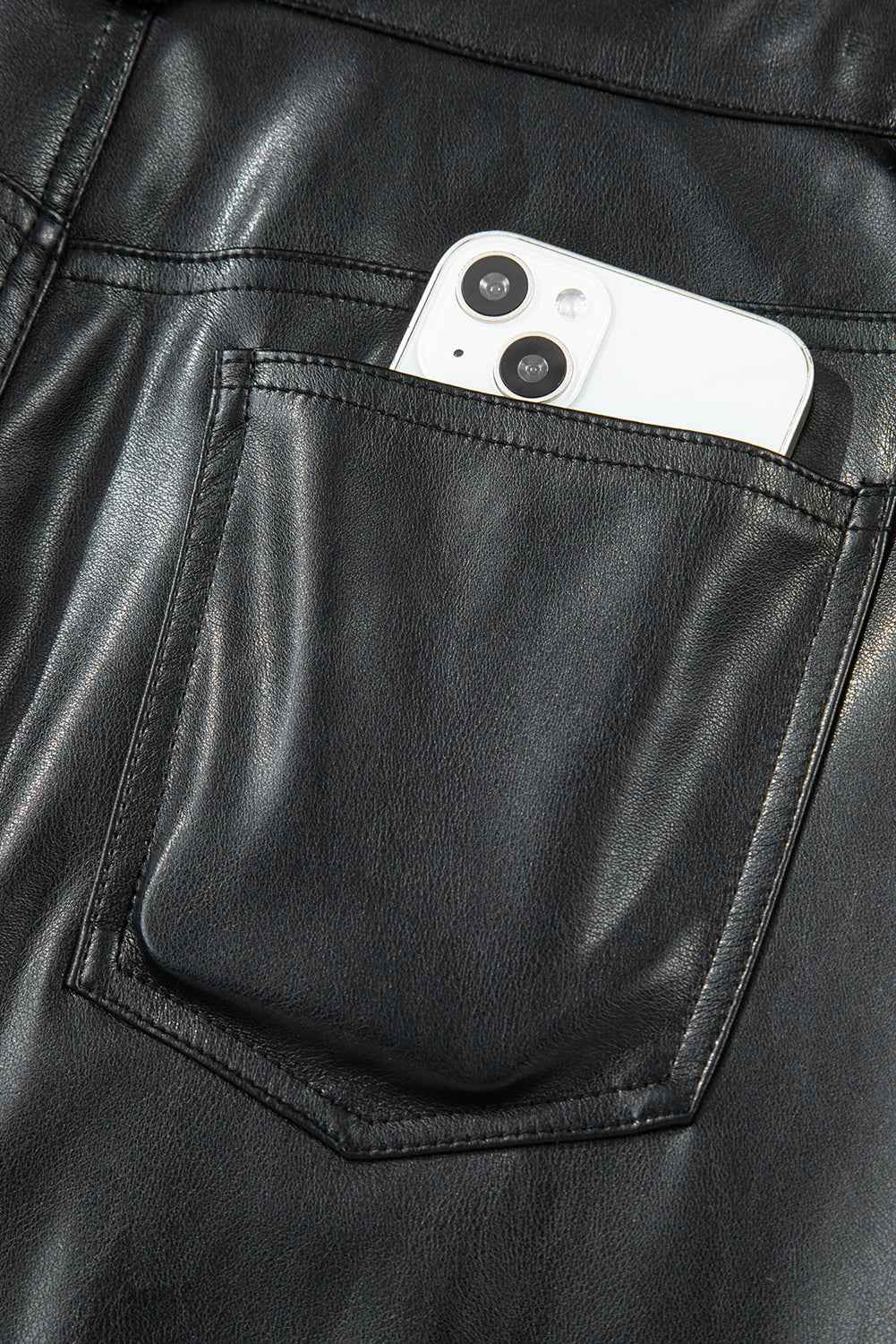 Black Faux Leather Side Slit Maxi Skirt 8bb8ab7266bd2d3d