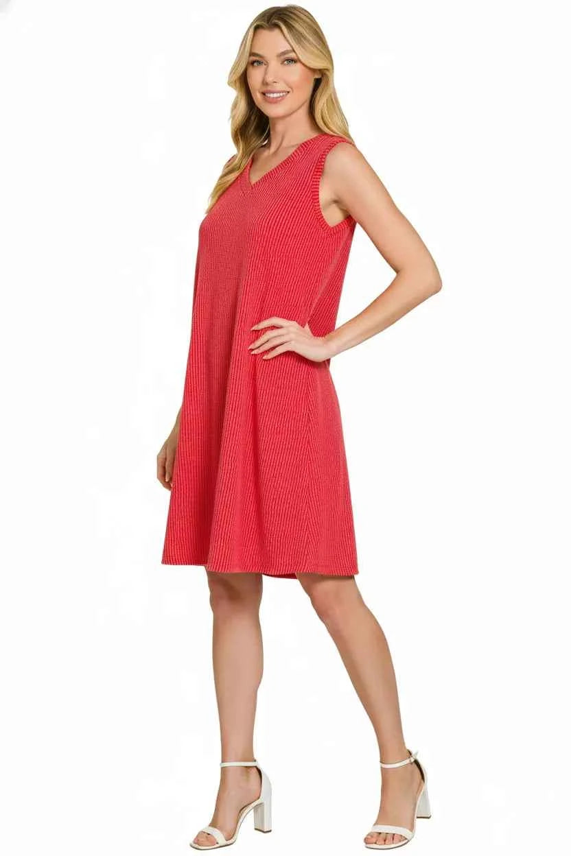 Zenana Raised Rib Sleeveless Mini Dress 8bc8ce04-42d1-4d46-a178-918c18d8ec81-Max-Origin