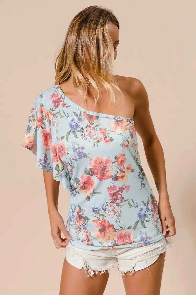 BiBi Floral Printed Jersey Knit Ruffle Sleeve Top 8bcc625e65ae4a8bb8af0776a083021f-Max-Origin