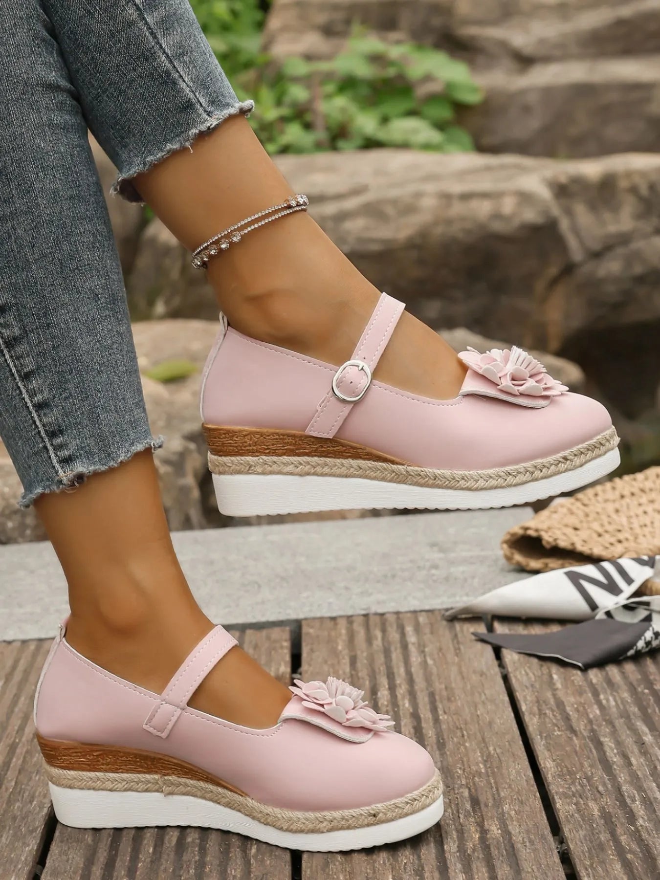 Flower Embellished Mary Jane Loafers 8bd19d22-131d-41d9-82b5-8183c04b4043-Max-Origin
