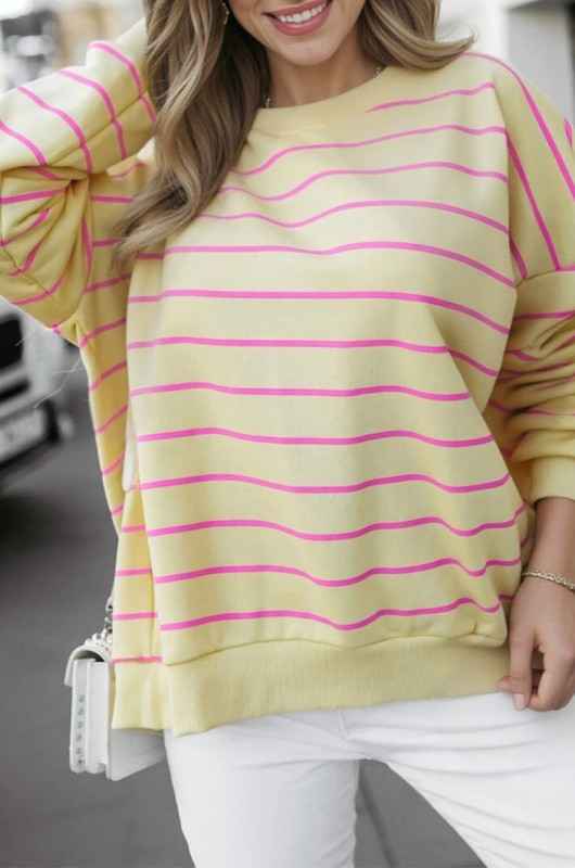 Stripe Overlap Drop Shoulder Pullover Sweatshirt 8bd5f9b3-4402-4acf-8a61-802f134fd5b0_372e8015-e101-43e0-8f29-e13e7bd3f0ea