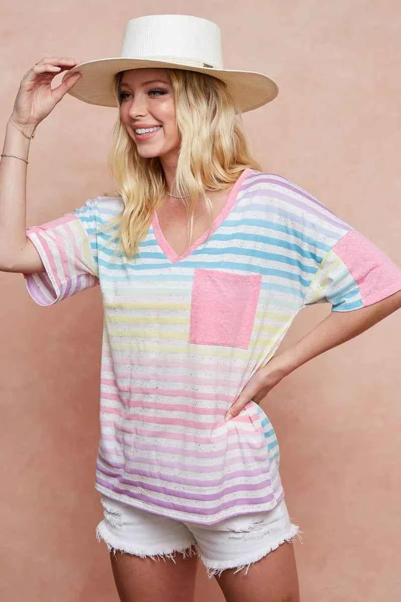 BiBi Rainbow Stripe Printed Triblend Knit Top 8bdf86c503484c8e849871d4b8695847-Max-Origin
