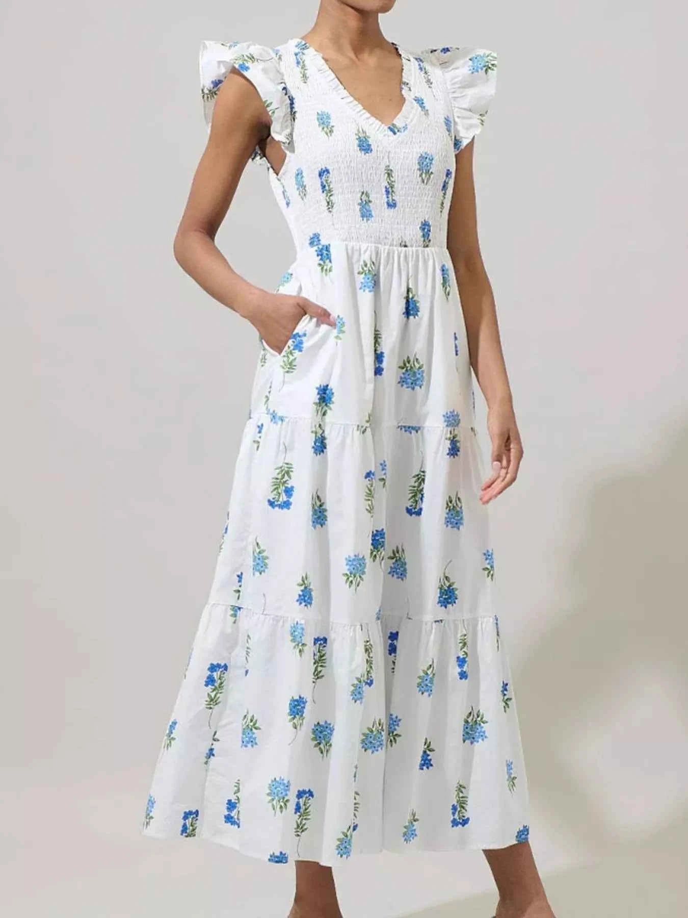 Ruffled V-Neck Tiered Midi Dress 8bed4c2d-d256-4a80-b5db-cf05ebf22892-Max-Origin