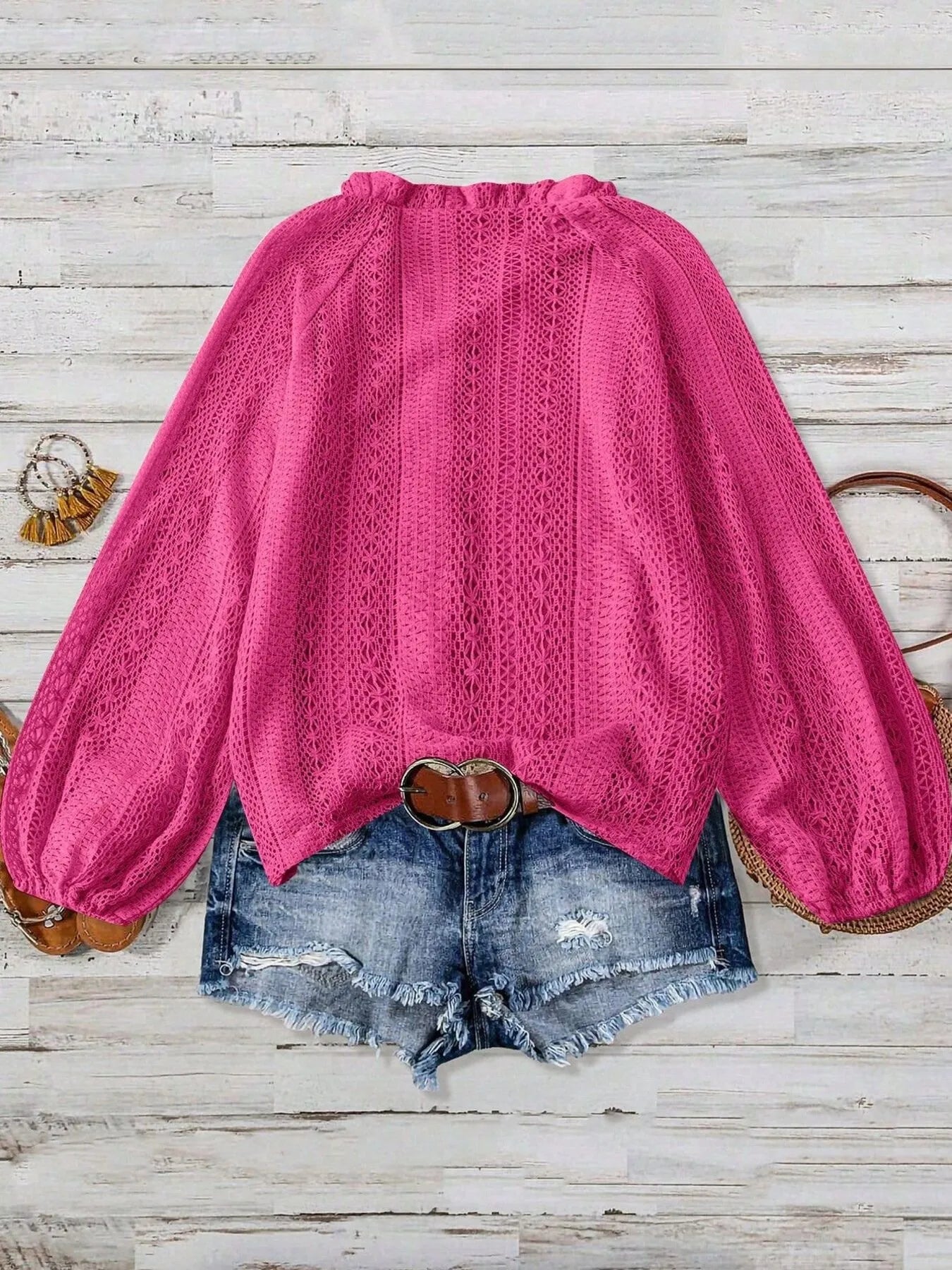 Crochet Notched Button-Front Shirt 8c01fdcc2a15472d8f97389e8560ed4d-Max-Origin