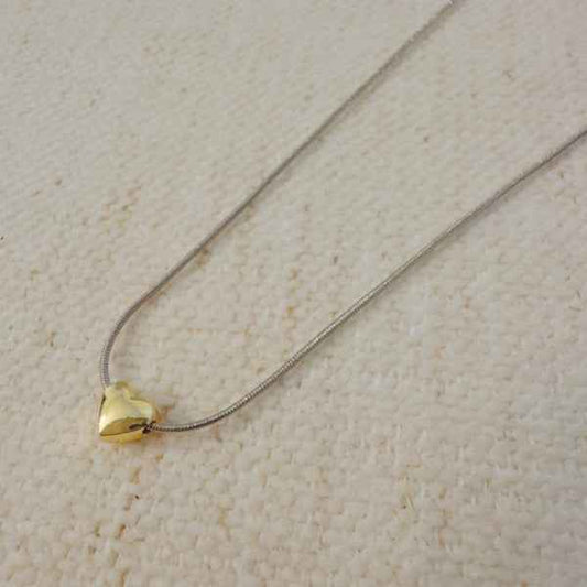 Two-Tone Petite Heart Pendant Necklace 8c18b655-3775-4de9-824f-603a06a11fdd