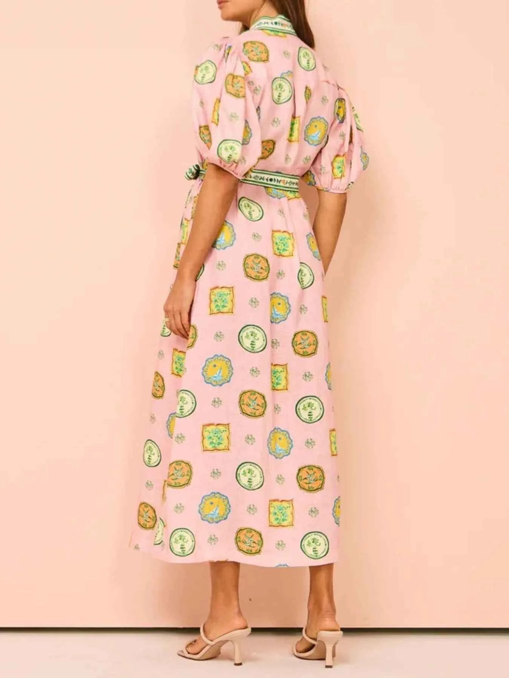 Printed Puff Sleeve Midi Shirt Dress 8c19300b-04c2-4f00-a0ed-55eb430e73d4-Max-Origin