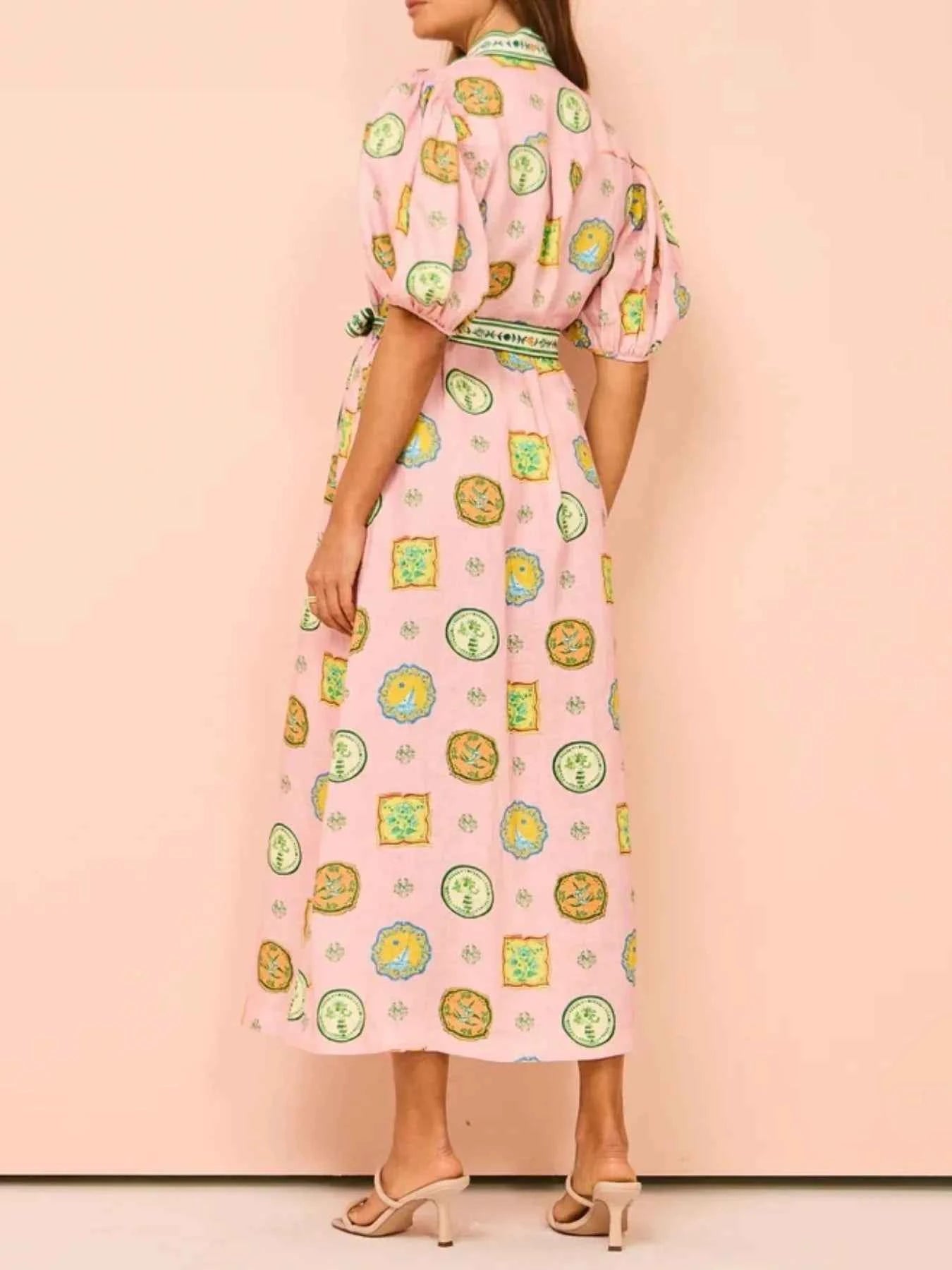 Printed Puff Sleeve Midi Shirt Dress 8c19300b-04c2-4f00-a0ed-55eb430e73d4-Max-Origin