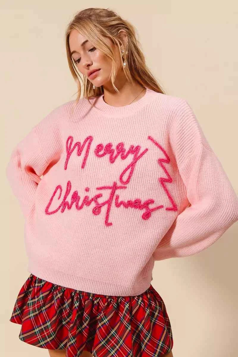 SO ME Merry Christmas Tinsel Lettering Sweater 8c1c7c0681594ef0b34b49027aa61b0b-Max-Origin