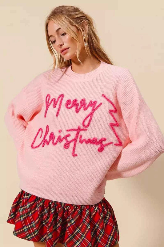 Merry Christmas Tinsel Lettering Sweater 8c1c7c0681594ef0b34b49027aa61b0b-Max-Origin