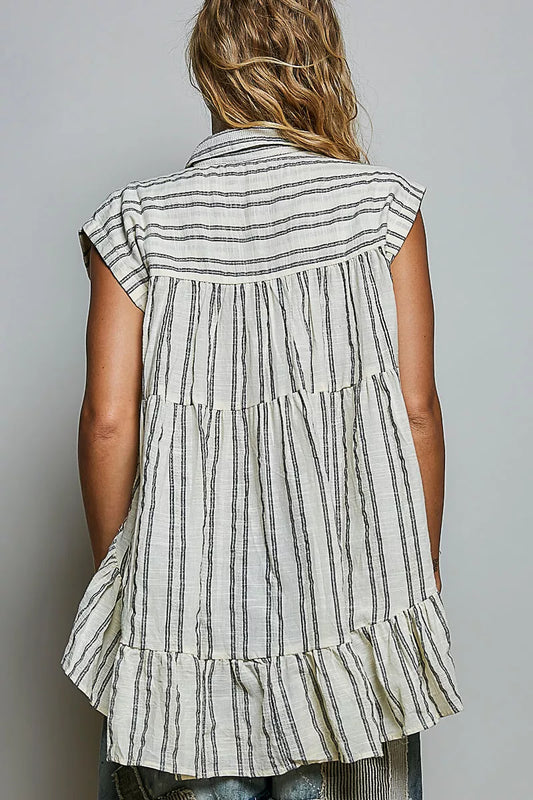 Striped Ruffle Collared Sleeveless Cotton Top 8c4eebcc-9fb6-4996-bcd7-7eda9cad80a9-Max-Origin