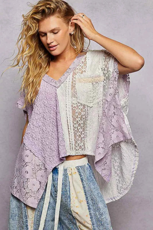 Asymmetrical V-Neck Short Sleeve Lace Top 8c528df7-e8d9-4516-ad18-2a6c5832c0c9-Max-Origin