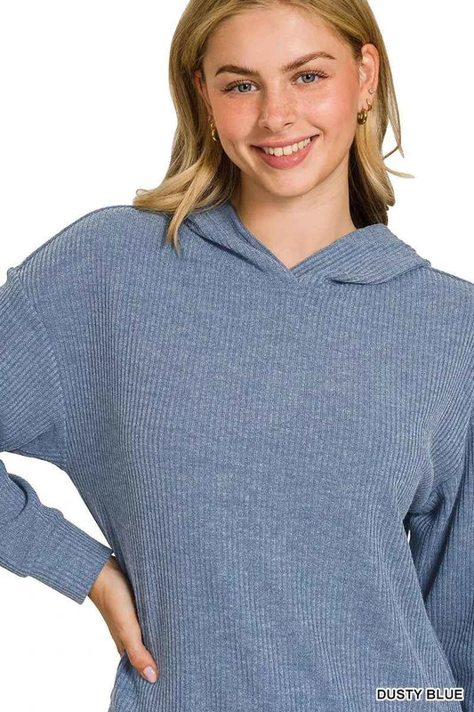 Ribbed Long Sleeve Hoodie 8c5894fc0b554df0ba810ab2570a4093-Max-Origin