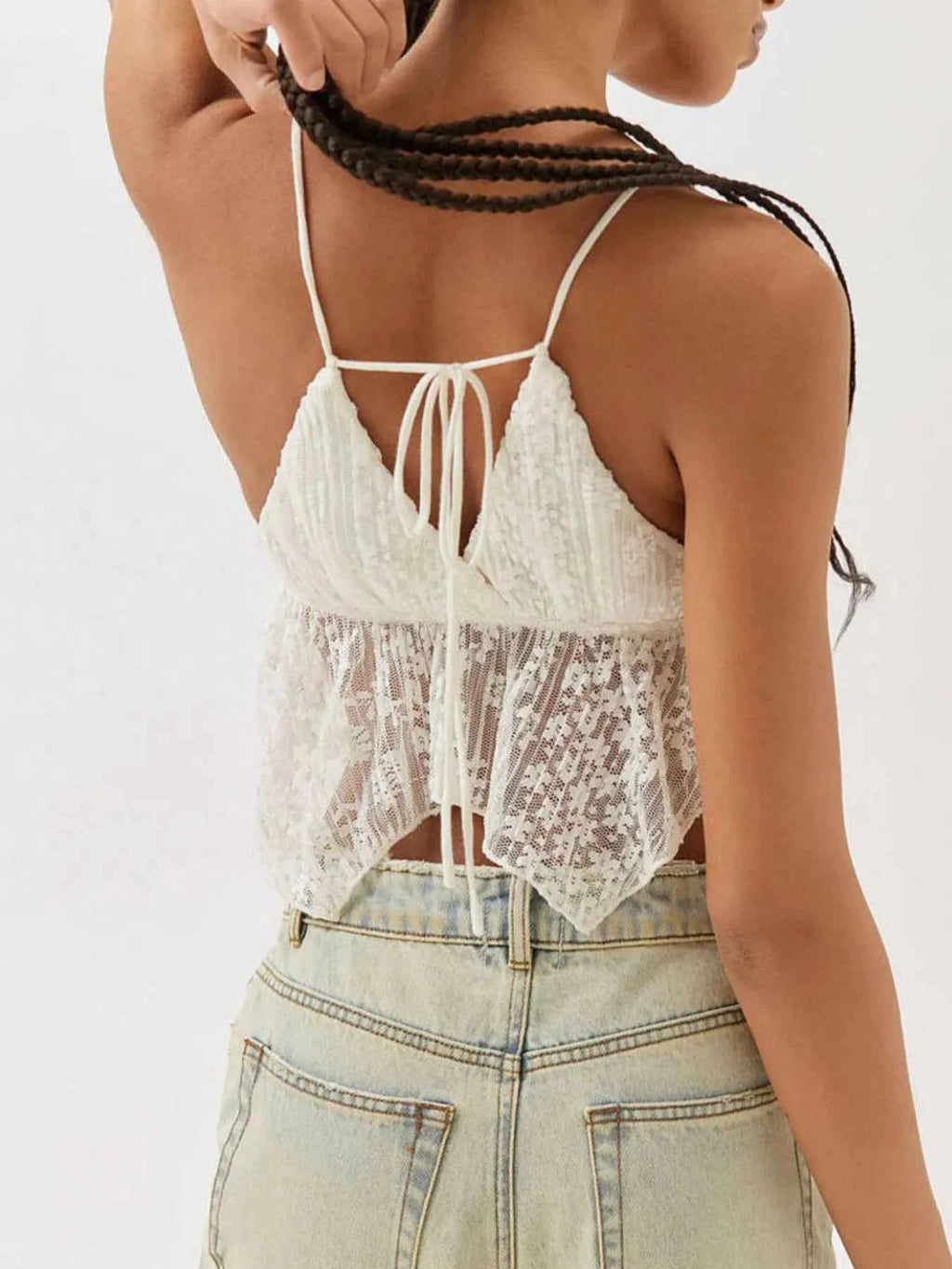 Lace Cropped Cami with Flowy Hem 8c59a457-ff73-4dd4-9ce7-7c7e04258b16-Max-Origin