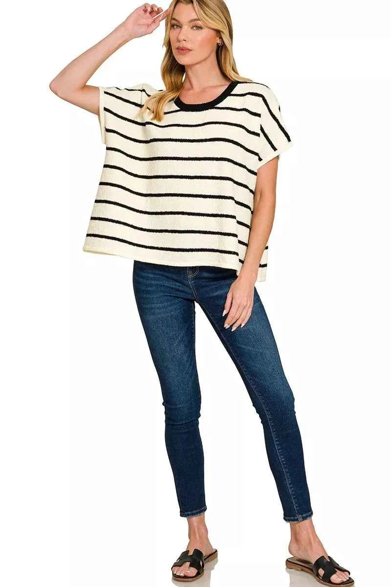 Zenana Striped Oversize Sweater Top 8c5a8898e0b747f4a3a5c637a7fc4b7e-Max-Origin