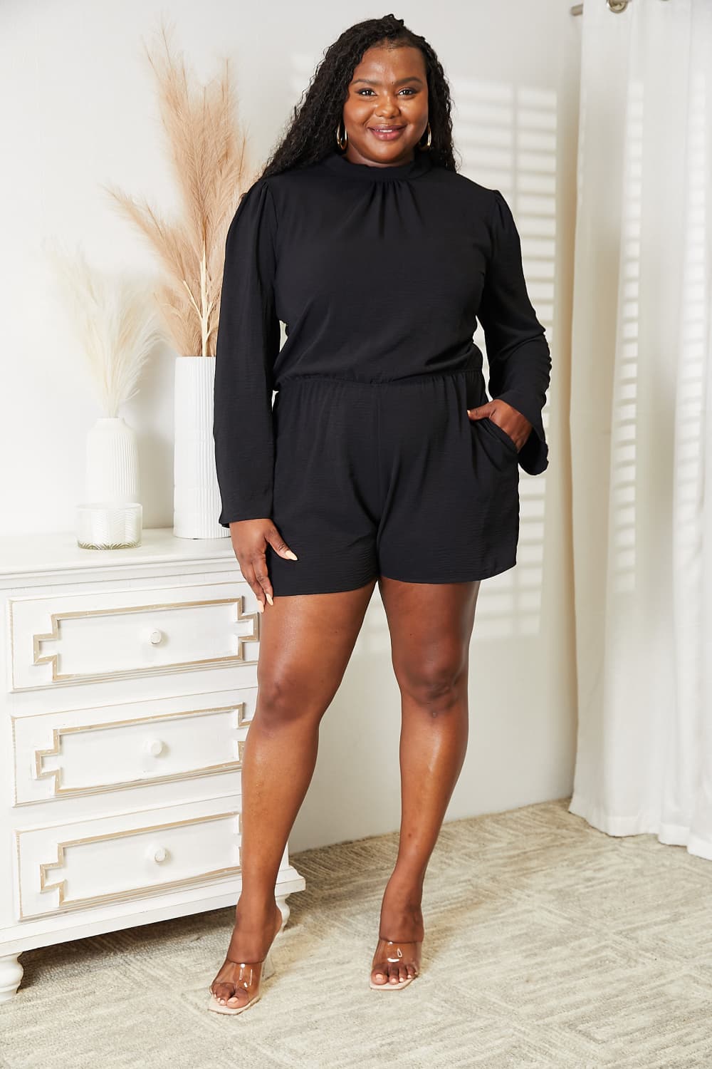 Culture Code Full Size Open Back Romper with Pockets 8c5de20ce7474c3b85c0e89cc93d06a8-Max