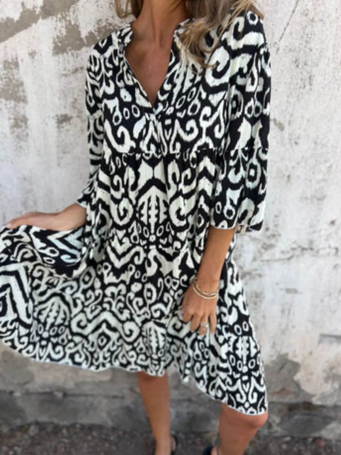 Full Size Printed Notched Half Sleeve Dress Plus Size 8c672015-ddc6-4228-ade5-9524c460cfe3-Max-Origin
