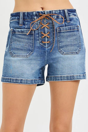 High Rise Front Tie Up Shorts with Patch Pockets MEDIUM 8c731002-b845-45c9-a6e6-2c12646ac380-Max-Origin