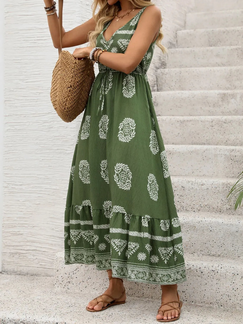 Printed V-Neck Sleeveless Dress 8c86839f-6cac-4e11-ade5-e12912a42025-Max-Origin