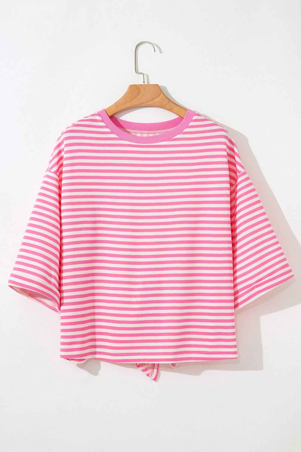 Red Striped Bowknot Backless T-Shirt 8c94da173a187bc7