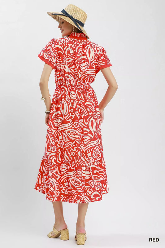 Paisley Print Midi Dress with Side Pockets 8c9e66fd-93e5-42a1-a7c9-1464bf98680d-Max-Origin