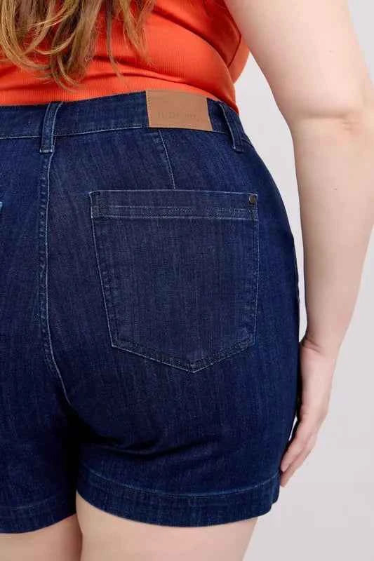 Judy Blue Plus Size High Waist Denim Shorts 8ca1229cd46e43f489b1bf9298d92007-Max-Origin