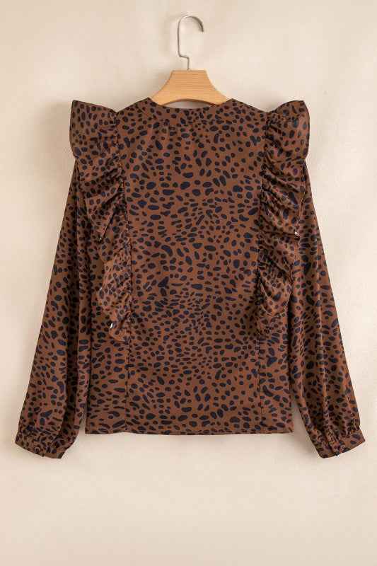 Collins Ruffled Puff Sleeve Blouse 8ca340e0-f5b3-4865-a343-5ffccc5c6185