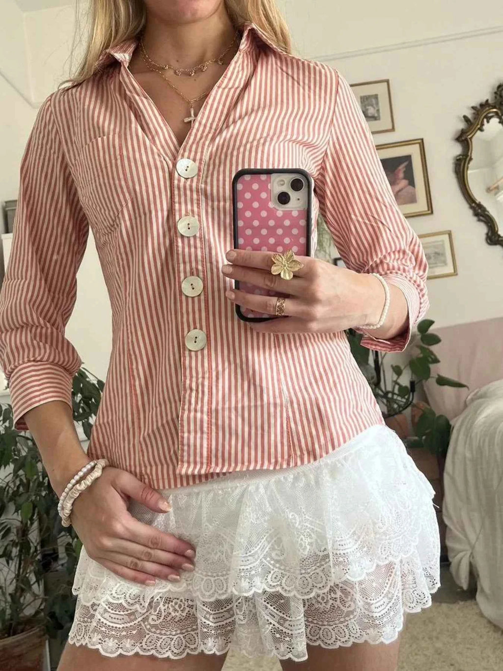 Collared Neck Button-Down Shirt Orange 8cb5e1c4-2b5c-401f-bed9-bb86f1c1394d-Max-Origin