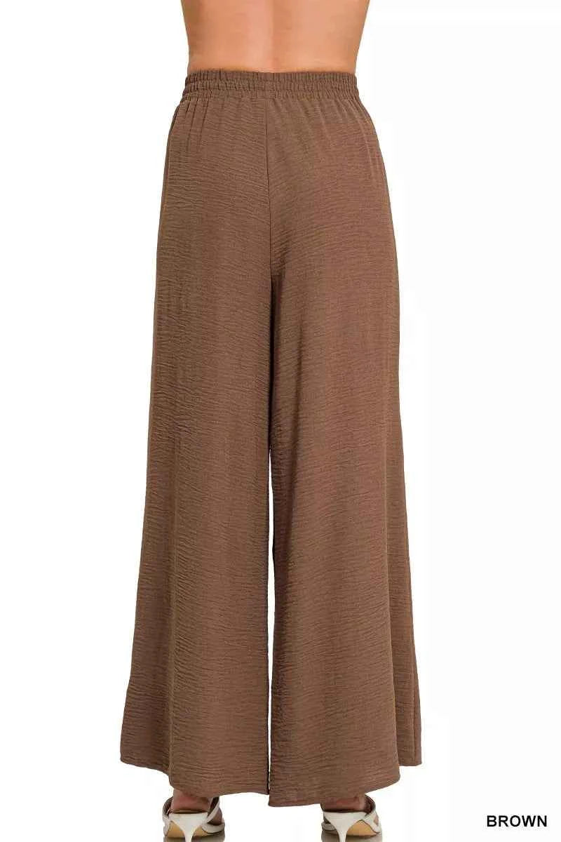 Zenana Woven Airflow Elastic Waistband Pants 8cc2ee2b9e344a26a81d04db860bf4c3-Max-Origin