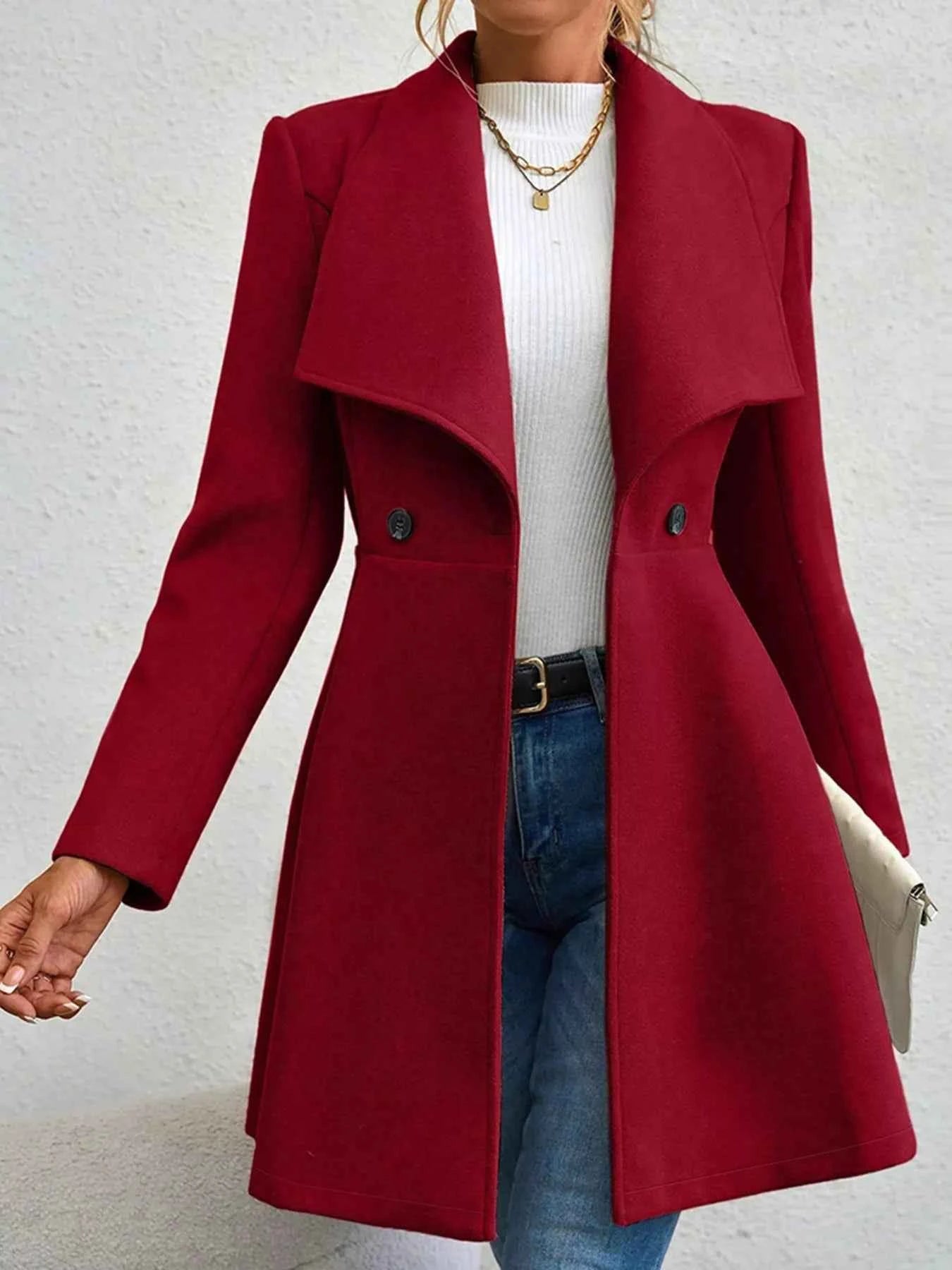 Double-Breasted Wool Blend Coat Red 8cc46520e6a04adfab7b6218201ae8a4-Max-Origin