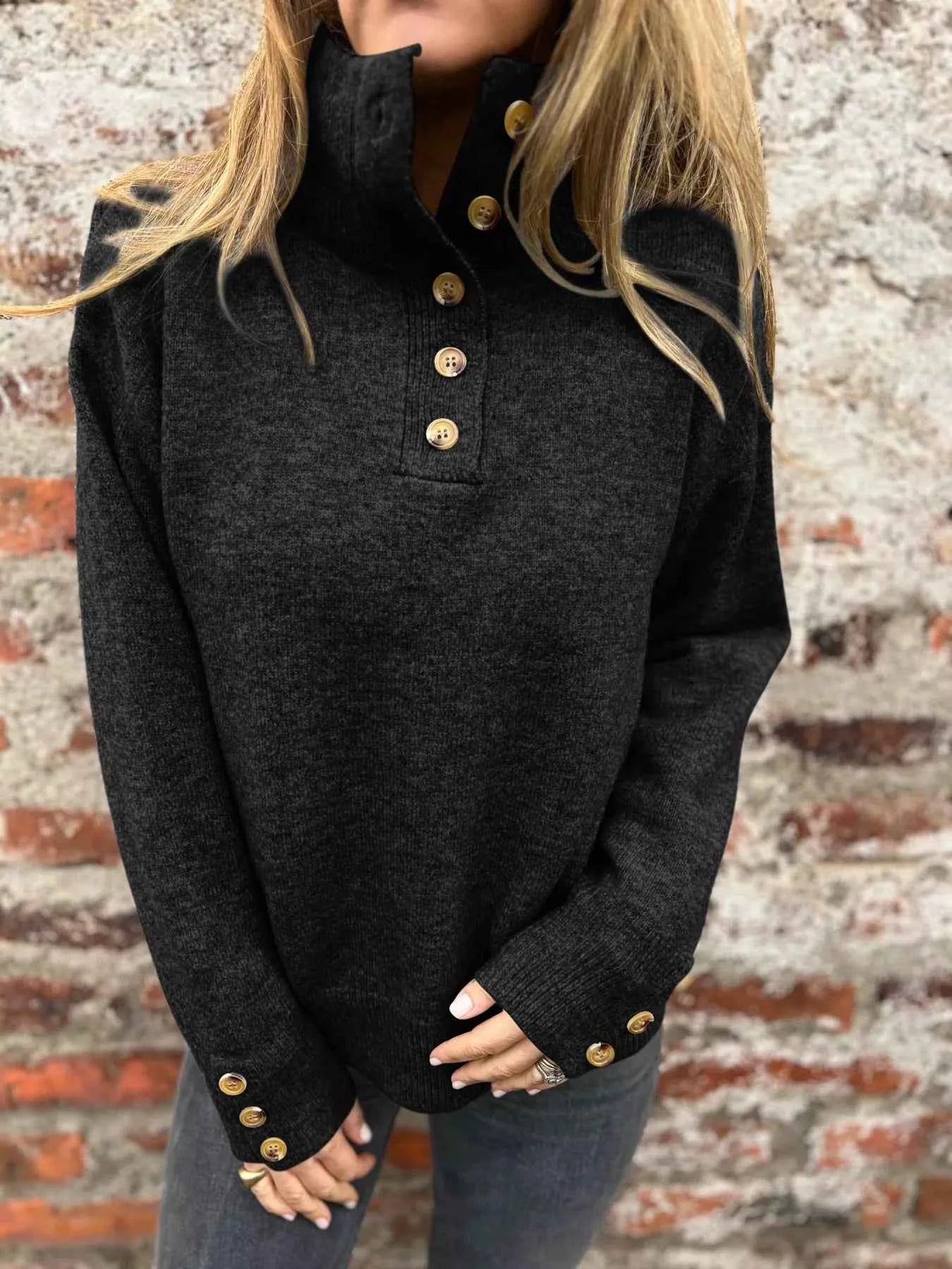 Full Size Button-Detail Turtleneck Sweater Plus Size Black 8cc467ac1d044fd6bdd7ce80116cb566-Max-Origin