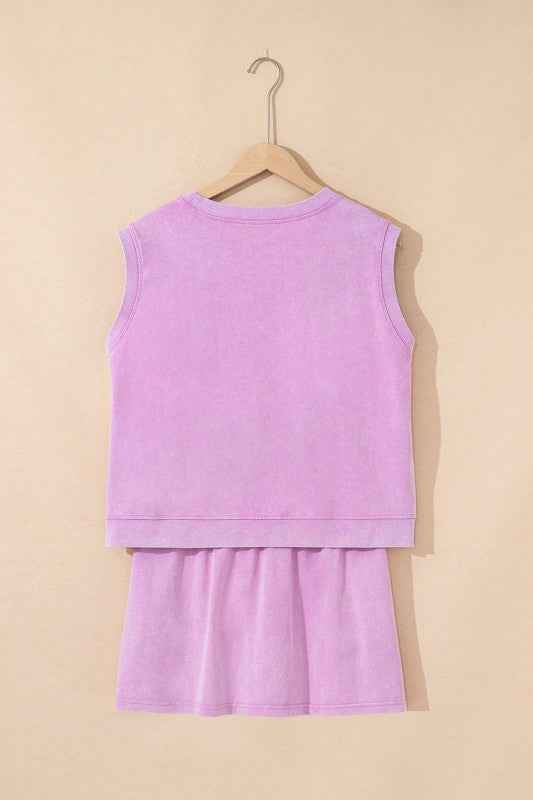 Mineral Wash Tank Top and Lined Split Skirt Set 8cca511a-ed0d-43f6-9f99-a1469fba81f0