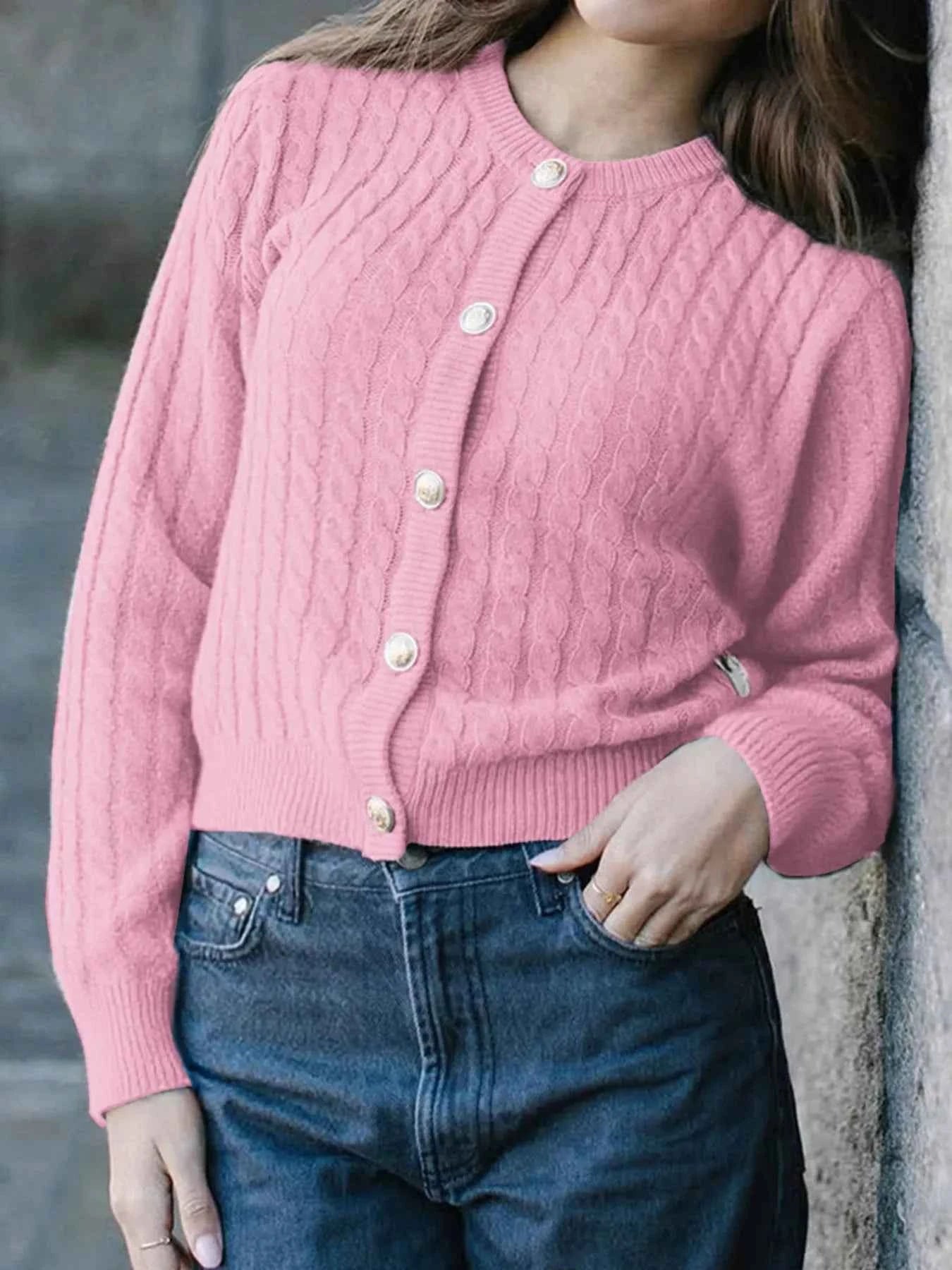 Cable Knit Button-Up Cardigan 8cd076fa7ca84bff90caa5317f3eb20a-Max-Origin