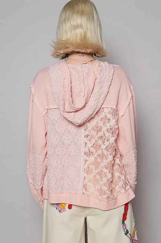Exposed Seam Button Down Hooded Jacket with Lace Detail 8cd2cd14-7c7b-43e2-a8ad-e283af91e2ca-Max-Origin