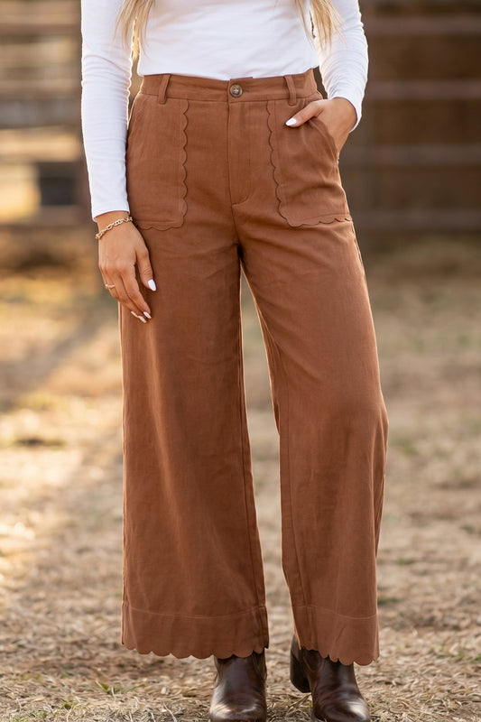 Thai Curry Scalloped Edge Pocket Full-Length Pant Thai Curry 95%Polyester+5%Elastane 8cde25984ad316ba