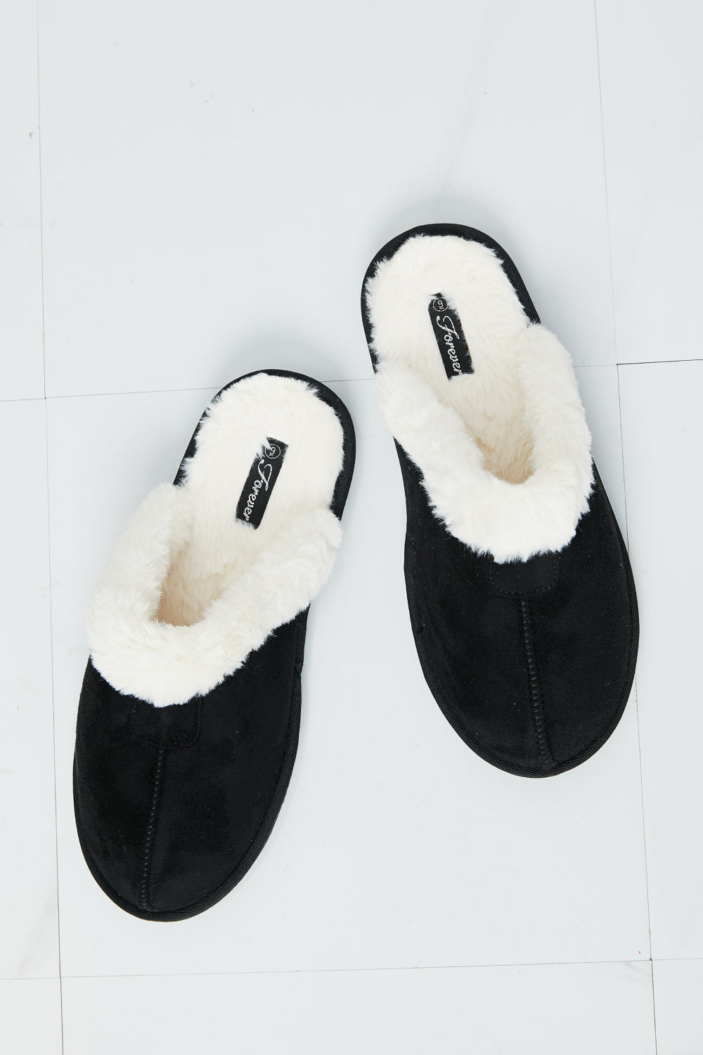 Two-Tone Seam Detail Slippers in Black 8cde60944b824d1596e820755971730d-Max