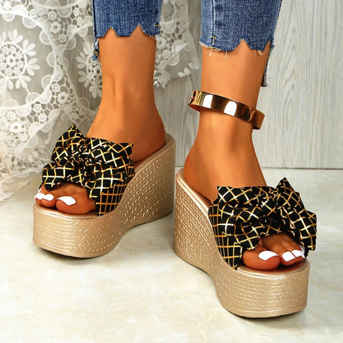 Peep Toe Wedge Sandals Black 8ce3f32e-c331-490e-b0cb-9eb56dd5dc5f-Max-Origin