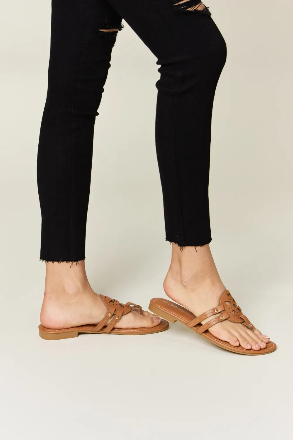Forever Link Cutout PU Leather Open Toe Sandals 8cebecb9-7fa3-49f6-a895-a0b7f965097a-Max