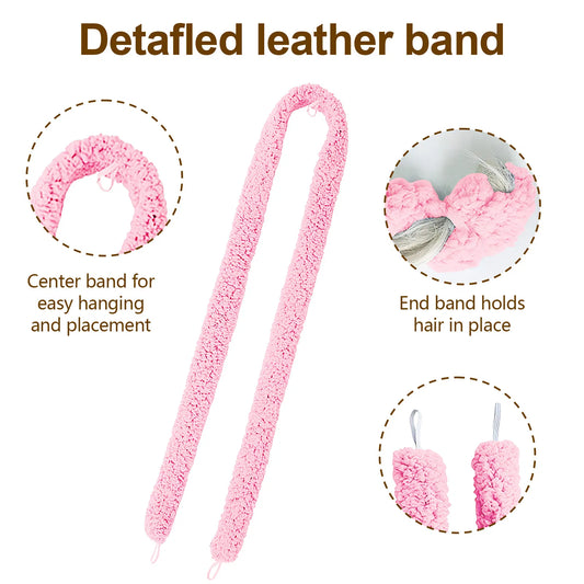Satin Heatless Hair Curler, Lazy Natural Soft Wave DIY Heatless Curls For Sleep In Overnight, For All Hair Types - Pink 8cf5c907-1444-46d1-bc09-6f4956ee9075